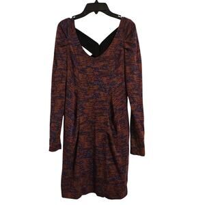 BCBGeneration Crisscross Back Rouge Print Dress Women’s Size M Burgundy